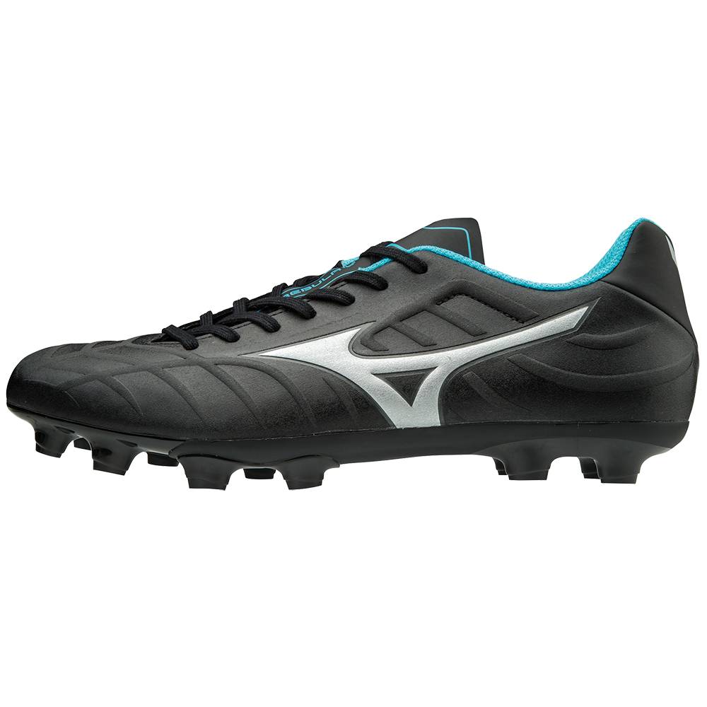 Chuteiras Mizuno Rebula V3 - Mulher - Pretas/Azuis Turquesa - IVYMD4753